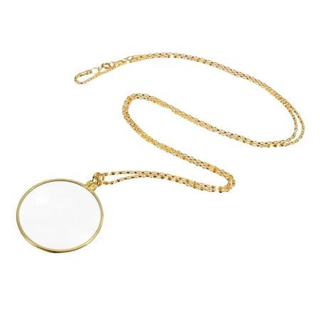 

Famure 5X Necklace Magnifier Pendant - Magnifying Glass Necklace Pocket Jewelry - Portable Reading Magnifier Loupe Chain Monocle Necklace Reading Aid Tools for Books Newspapers