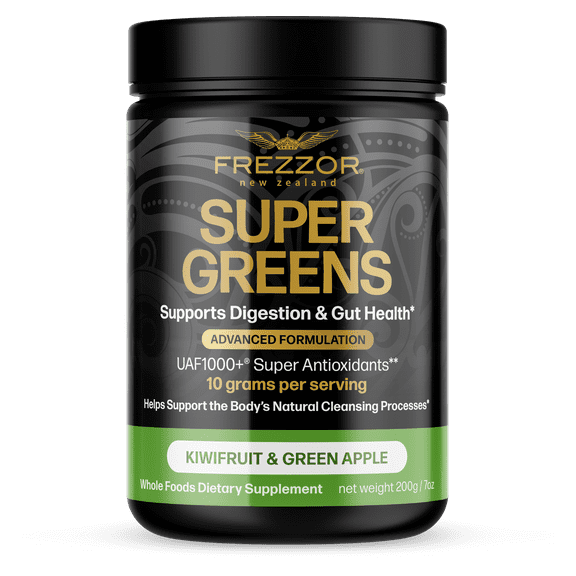FREZZOR Super Greens Mix Superfoods, Vegan Non-GMO Raw Green Energy Powder