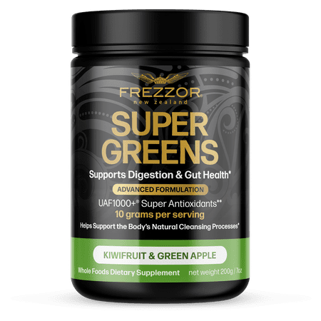 FREZZOR Super Greens Mix Superfoods, Vegan Non-GMO Raw Green Energy Powder