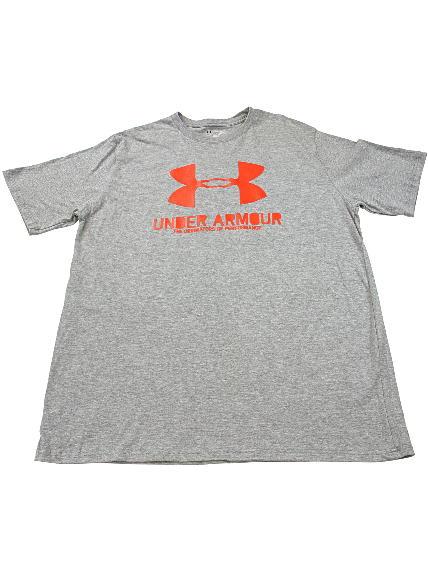 Under Armour Men's Grey / Orange Sportstyle Logo Tee Graphic T-Shirt ...