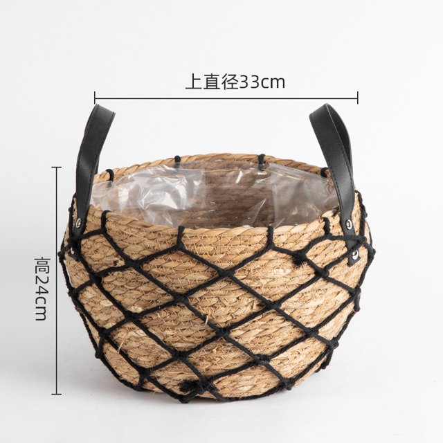 Straw flower pot extra large extra large potted green plant flower basket plant basket woven floor indoor bonsai