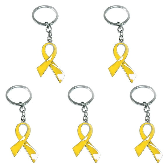 5-Pack Cancer Awareness Ribbon Keychains - Hope Ribbon Key Rings for Survivors, Supporters & Fundraisers - Inspirational Pink Ribbon Charm Set