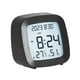 thumbnail image 4 of Pequeño reloj despertador digital, reloj de noche portátil, 8,2 x 4,7 x 8 cm, con retroiluminación y temperatura para escritorio de oficina, versátil , negro Macarena Reloj despertador digital, 4 of 8