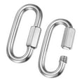thumbnail image 1 of Conector rápido de 2 paquetes, M10 3/8" acero inoxidable en forma de D, enlaces de cadena de reparación para columpios/camping/senderismo [Plata], 1 of 6