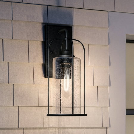 

Luxury Farmhouse Wall Sconce 19.375H x 8.5W with Industrial Luxe Style Midnight Black UHP1302 by Urban Ambiance