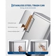 thumbnail image 5 of Silver 13 Gallon Soft-close Pedal Stainless Steel Kitchen Trash Can, 5 of 7
