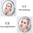 thumbnail image 6 of Wall Mirror, Makeup Vanity Mirror with Lights,Two-Sided Wall Mounted Cosmetic Mirror 3X Magnification Extendable Beauty Mirror 360°Swivel Hardwired Connection,Bronze, 6 of 6