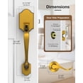 thumbnail image 3 of Klamerit Antique Brass Front Door Handle No Lock, Classic Exterior Door Handle, Entry Door Handle Reversible for Left & Right Hand Doors, 3 of 7