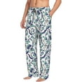 thumbnail image 3 of Mens Pajama Pants - Soft Sleep & Lounge Pants for Men, Paisley Pattern No.9074 Cuteness Casual PJ Bottoms Pants with Pockets, 3 of 5