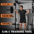 thumbnail image 6 of Mikolo Foldable Power Rack Cage,1000lbs Capacity Wall Mounted Squat Rack with independent pulley system, Space Saving Home Gym Equipment with 5 Adjustable Angle, 6 of 15