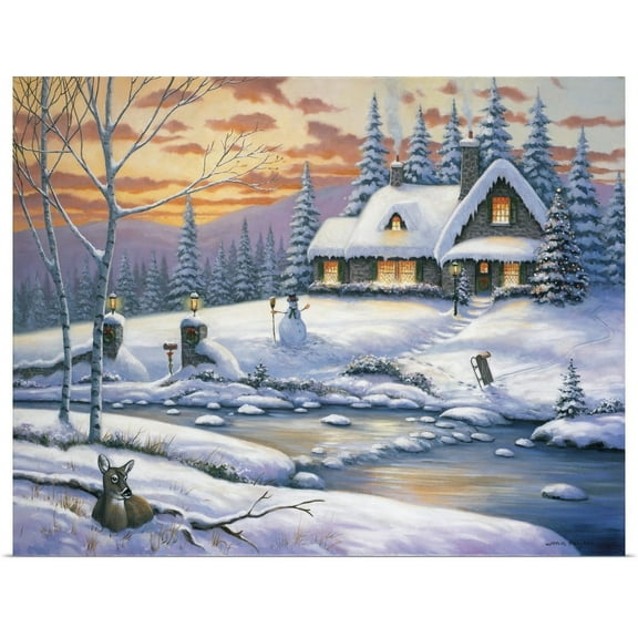 Great BIG Canvas | "Winter Retreat" Art Print - 20x16
