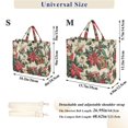 thumbnail image 2 of FORMRS Womens Corduroy Tote Bag Crossbody Shoulder Handbag with Pocket, Red Christmas Poinsettia, 2 of 7