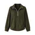 thumbnail image 4 of XAOFW Half Zip Sweatshirts For Women Long Sleeved Turndown Collar Loose Fitting Casual Warm Pullover Sweatshirts Breathable Tops L, 4 of 4