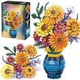 thumbnail image 1 of Bouquet de girasoles Building Blocks Qinline con jarrón, 1065 unidades, 1 of 9
