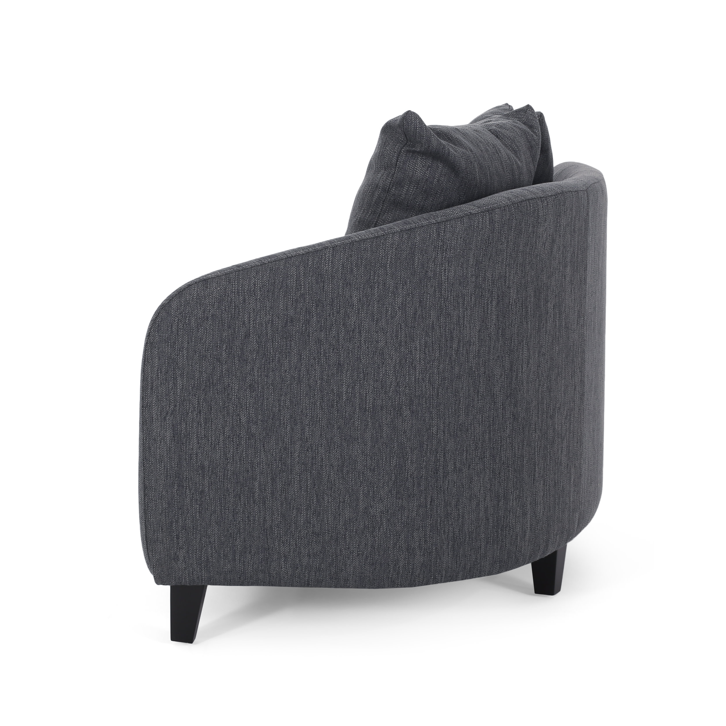 Noble House Raintree Indoor Contemporary Fabric 3 Seater Curved Sectional Sofa, Charcoal