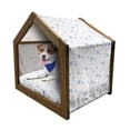 thumbnail image 1 of Winter Pet House, Cold December Design Simple Seasonal Snowy Weather Ice Frost Gentle Winter, Outdoor & Indoor Portable Dog Kennel with Pillow and Cover, 5 Sizes, Blue White, by Ambesonne, 1 of 5