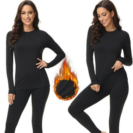 Women s Autumn and Winter Thermal Underwear Sets Homewear Sets Two Piece Long Coat Long Pants