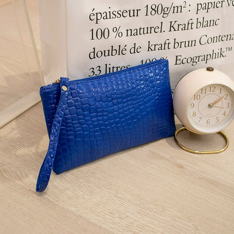 Fashion Women Artificial Leather Solid Color Underarm Bag Phone Bag Envelope Bag Purse Clutch Bag Flat Wallet for Men Mens Zippe Wallet Metal Wallets