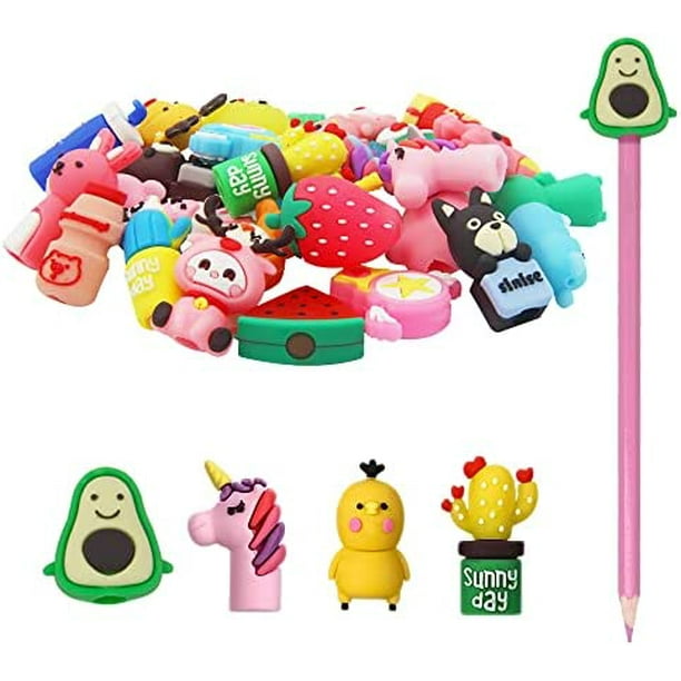 30 Pieces Cute Animal Pencil Toppers and 1 Pieces Airplane Pencil Sharpener  on Pencil Classroom Prizes for Kids, Pencil caps for Office School Supplies  Party Favors (Mixed Style) 