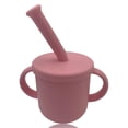 thumbnail image 1 of Vaso de silicona para bebé: asas con agarre y tapas extraíbles para la transición de vasos para sorber a vasos normales, 1 of 5