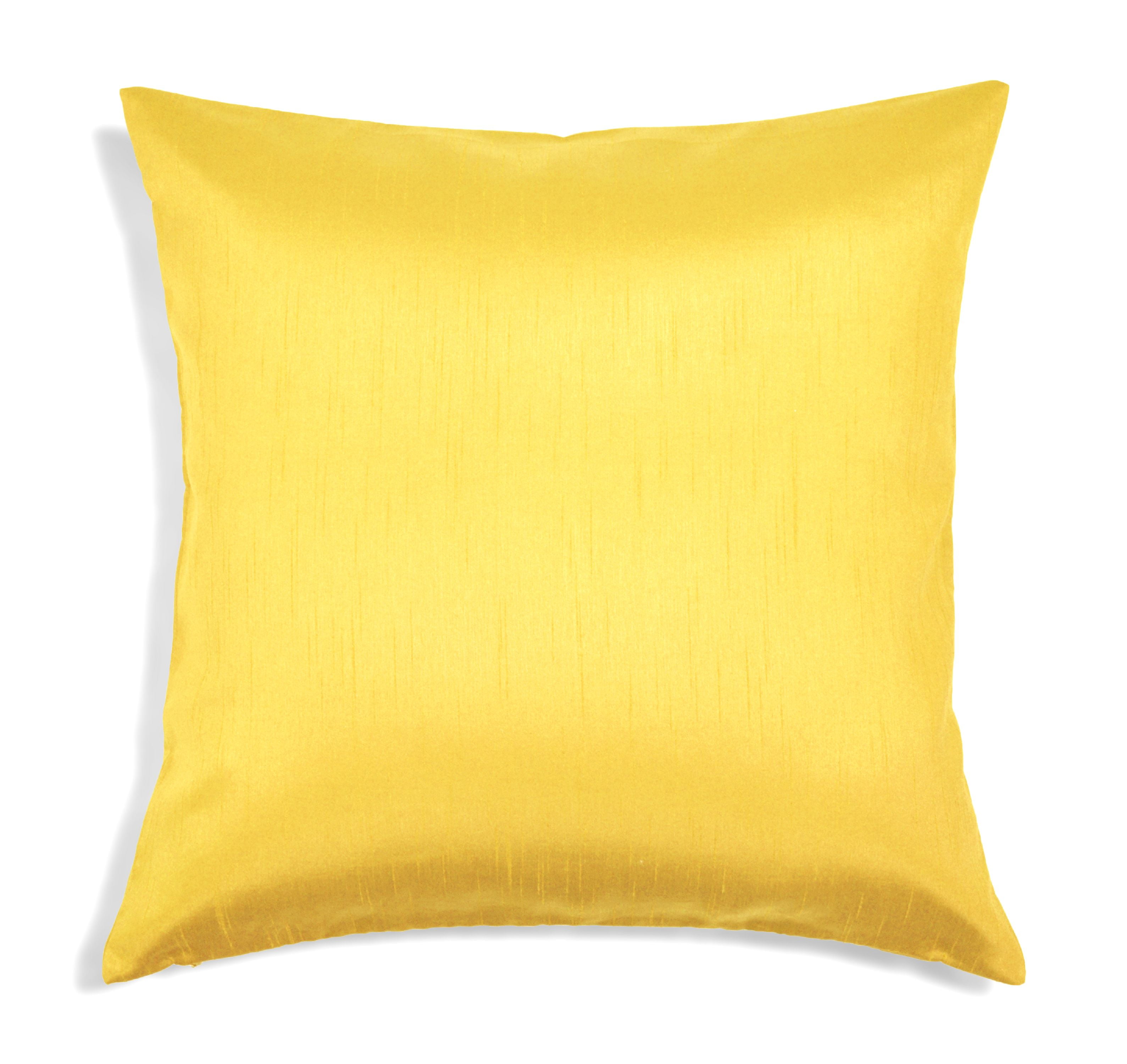 Aiking Home Solid Faux Silk Euro Sham / Pillow Cover 26 by 26 Yellow