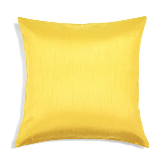 Aiking Home Solid Faux Silk Decorative Throw Pillow COVER 18 by 18 - Yellow