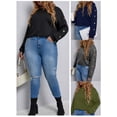 thumbnail image 3 of Camiseta de manga larga para mujer Sudadera con hombros caídos Tallas grandes Casual Tops CACAGOO Camiseta mujer, 3 of 7