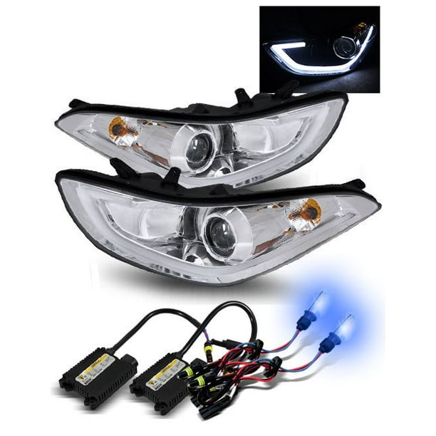 10000K HID/For 1113 Elantra 2/4 DR Chrome Fiber Optic LED Projector