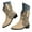 Khaki, variant on Mepaouo Cowboy Boot for Women Embroidered Western Cowgirl Short Booties Round Toe Slip on Ankle Booties