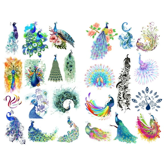 Watercolor Painting Peacock Pre-cut Sticker Cute Diary Travel Paper Journal Stickers Scrapbooking Stationery Sticker Flakes Art Supplies