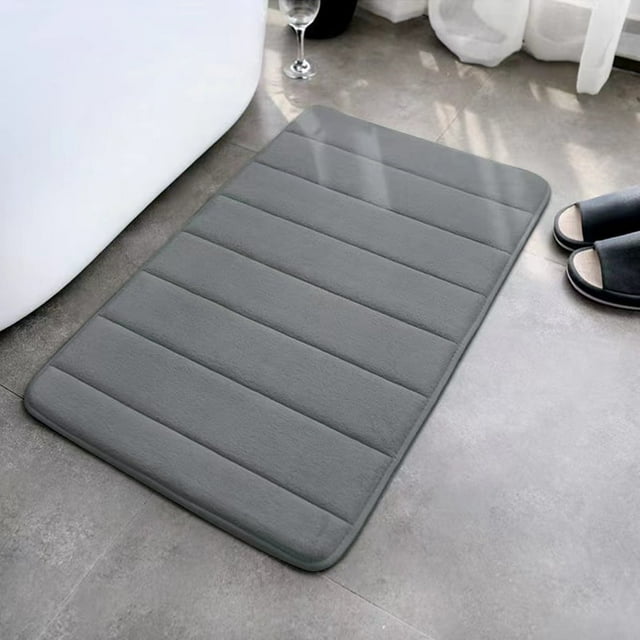 Alfombrilla de baño de espuma viscoelástica de 40 x 60 cm, absorbente de agua, gruesa y antideslizante, ultrasuave para suelo y bañera, color verde fruta.