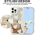 thumbnail image 2 of for iPhone 12 Pro Max Case with Wavy Edge, Cute White Heart Mirror Curly Wave Frame Shape Phone Cases, Shockproof Hard PC & Soft TPU Bumper Protection Cover for Women Girls, 2 of 6