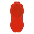 thumbnail image 2 of iiniim Kids Girls Ballet Leotard Dance Gymnastics One Piece Mock Neck Cutout Back Unitard Jumpsuit Red 13-14, 2 of 7