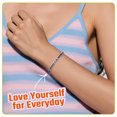 thumbnail image 3 of Just Being Cute Tennis Bracelets for Women, 3mm Created Blue Sapphire - Round Cut September Birthstone Bracelet White Gold Plated Jewelry Gifts for Birthday Christmas Graduation, 6.5 Inch, 3 of 10