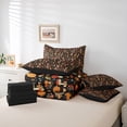 thumbnail image 6 of Manfei Cute Mushroom Bedding Comforter Set for Kids Girls, Green Leaves Full Bedding Set, Botanical Plant Theme Fitted Sheet Flat Sheet, Black Red Orange Breathable Home Decor Reversible 7 Pieces, 6 of 8