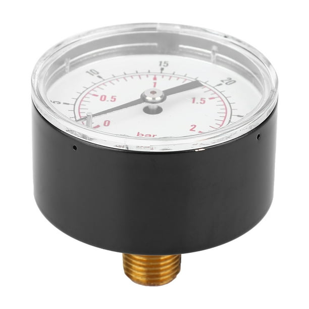 Manómetro De Esfera De 50 Mm 0-15 PSI 1/4 BSPT Conexión Trasera, Componente De Latón, Cubierta Transparente, Buena Estanqueidad Al Aire, Adecuado Para Aire, Agua, Petróleo,