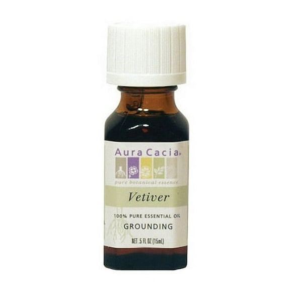 Aura Cacia Vetiver Grounding Pure Essential Oil, 0.5 Oz