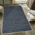 thumbnail image 2 of Hand-Woven Kerani Leather, Cotton, and Jute Indoor Area Rug by Blue Nile Nills - 8' x 10', Steel Blue, 2 of 9