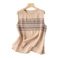 thumbnail image 6 of Cotton Linen Tank Tops for Women Crew Neck Sleeveless Camisole Going Out Tops Loose Fit Casual Cami Casual Loose Boho Gauze Flowy Beach Blouse 2026 Summer Vacation Outfits, 6 of 6