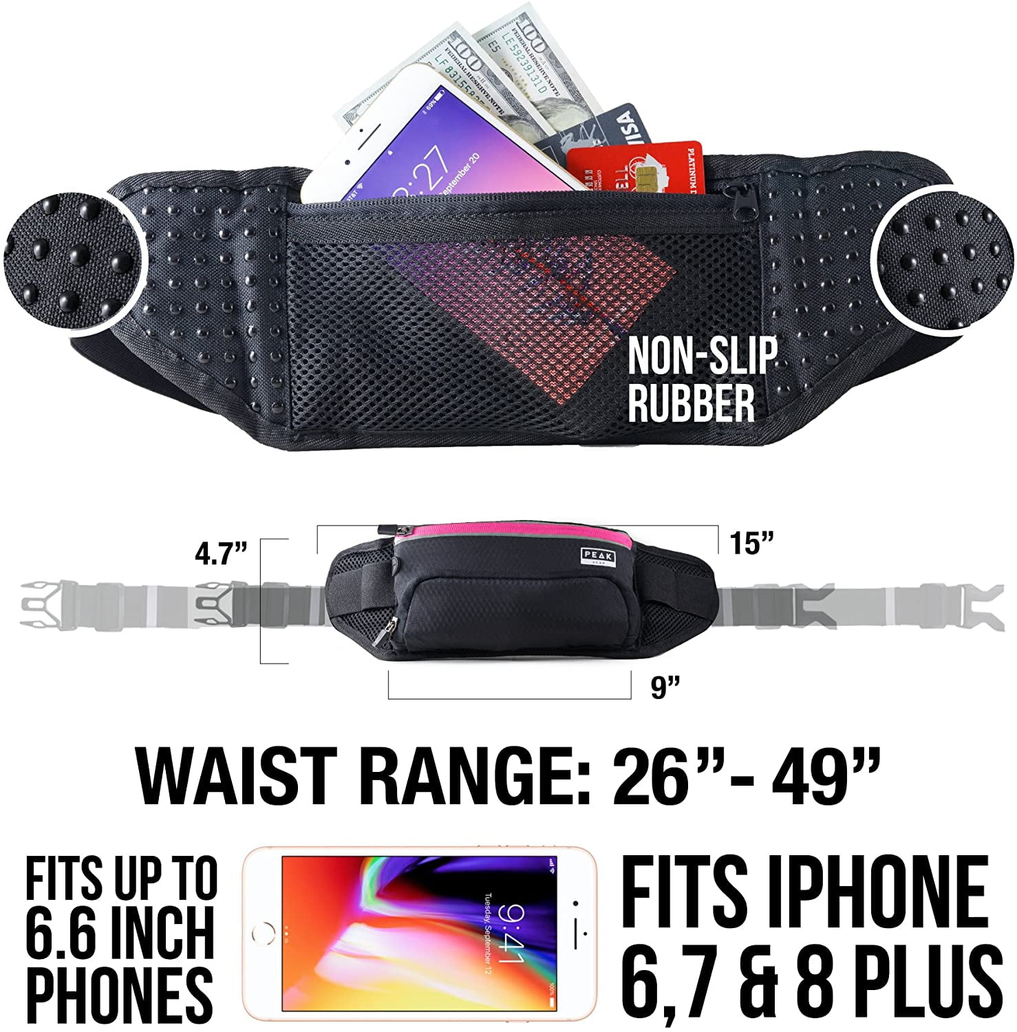 Walking or Hiking Peak Gear Waist Pack and Water Bottle Belt New for 2020 Hydration Fanny Pack for Jogging Walking or Hiking Peak Gear Waist Pack and Water Bottle Belt New for 2020 Hydration Fanny Pack for Jogging