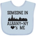 thumbnail image 3 of Inktastic Albany New York Skyline Someone Loves Me Boys or Girls Baby Bib, 3 of 4