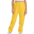 thumbnail image 5 of Women's Fleece Baggy Sweatpants High Waist Wide Straight Leg with Pockets Winter, 5 of 8
