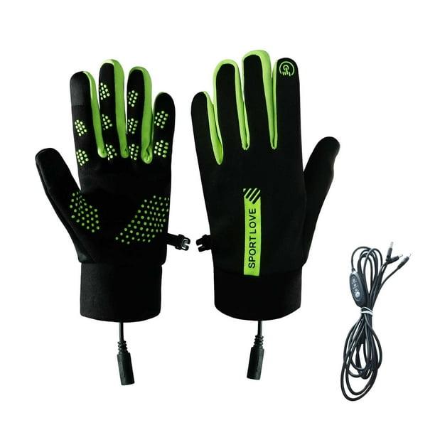 Guantes calefactables USB con temperatura ajustable, de forro polar, para deportes de invierno al aire libre