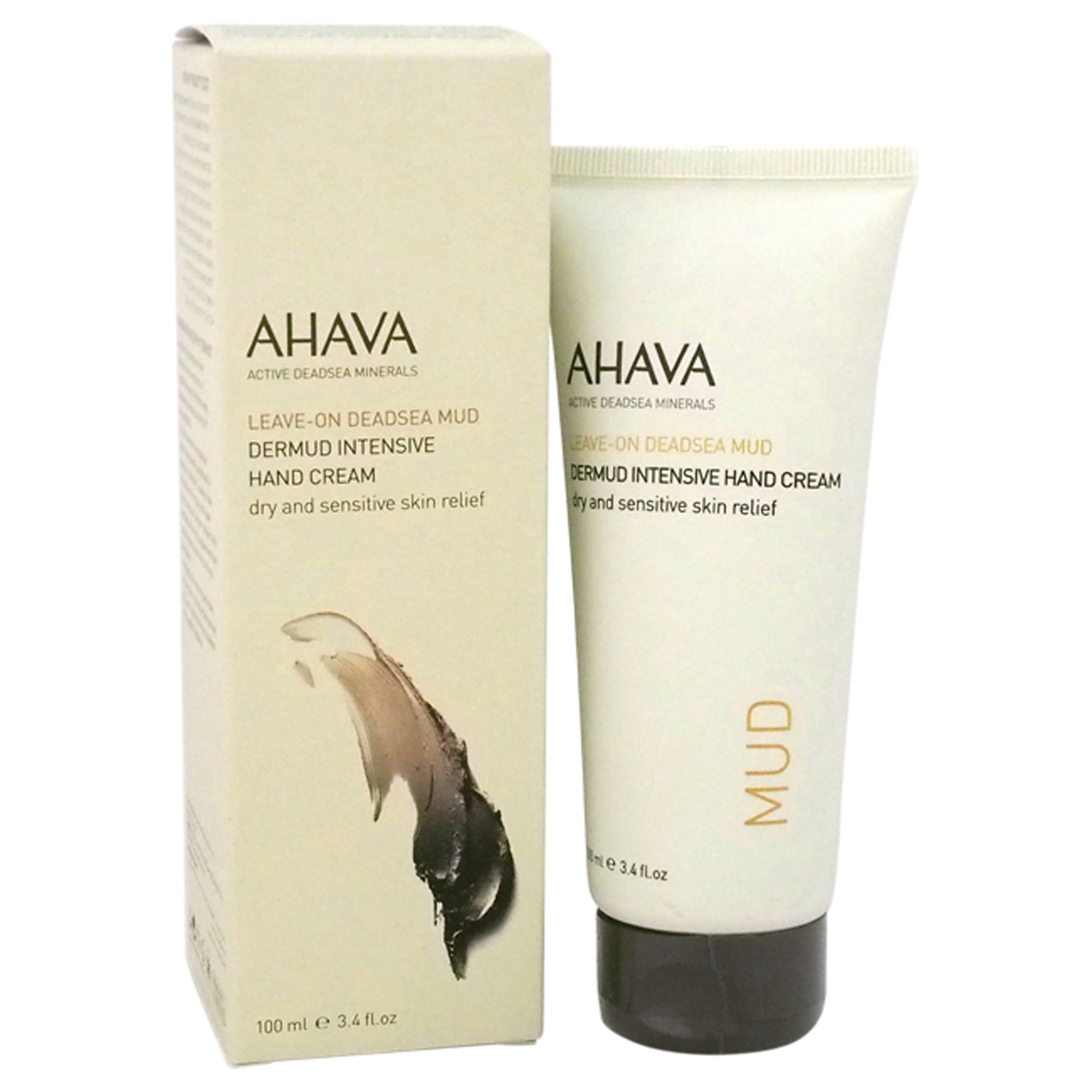 AHAVA Leave-On Deadsea Mud Dermud Intensive Hand Cream - Dry & Sensitive Skin Relief   3.4 oz Hand Cream