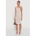thumbnail image 3 of Womens Ruched One Shoulder Bodycon Mini Dress, 3 of 4