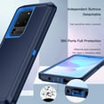 thumbnail image 2 of Compatible with Samsung Galaxy S20 Ultra Case,3-Layer Military Grade Drop Protection Anti-Slip Bumper Rugged Shockproof Dustproof Protection 6.9 inch Phone Case,Navy Blue, 2 of 5