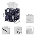 thumbnail image 3 of POLERO Tissue Box Cover, Modern PU Leather Square Tissue Box Holder Halloween Decorative, Ideal for Bathrooms/Office/Car/Nightstand/Dining Table, 5.1"X5.1"X5.5", Halloween Castles, 3 of 7