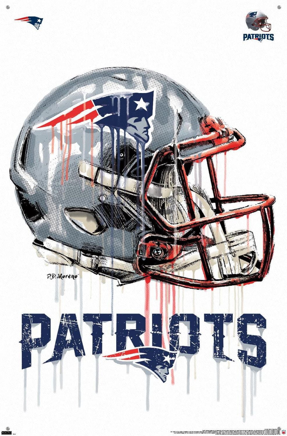 NFL New England Patriots - Drip Helmet 20 Wall Poster