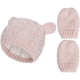 thumbnail image 2 of Adorables gorros de punto para niñas y niños, conjunto de gorro y guantes suaves para bebés recién nacidos, 2 of 5