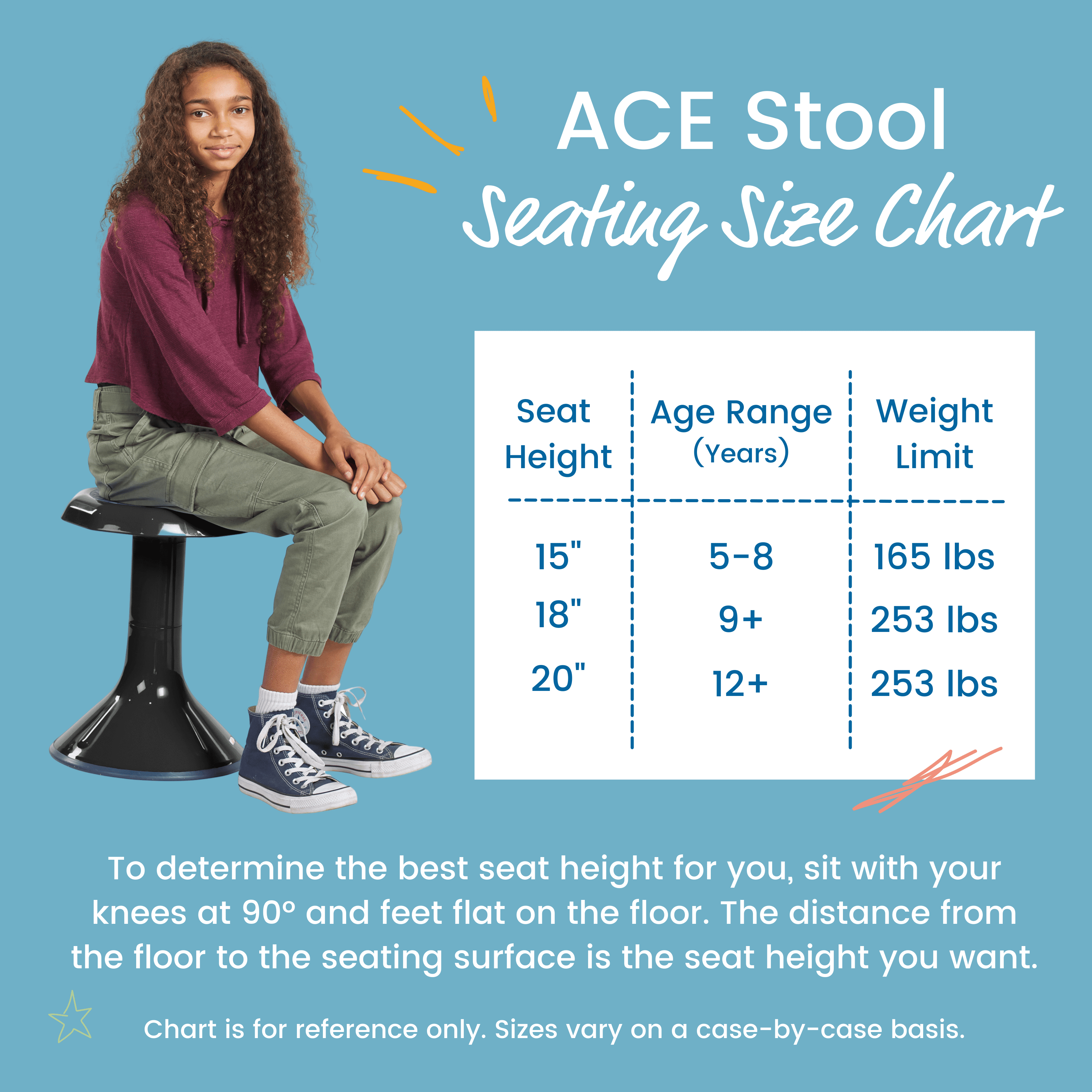 ECR4Kids ACE Active Core Engagement Wobble Stool for Kids Grey 20” Flexible Classroom and Home Seating 